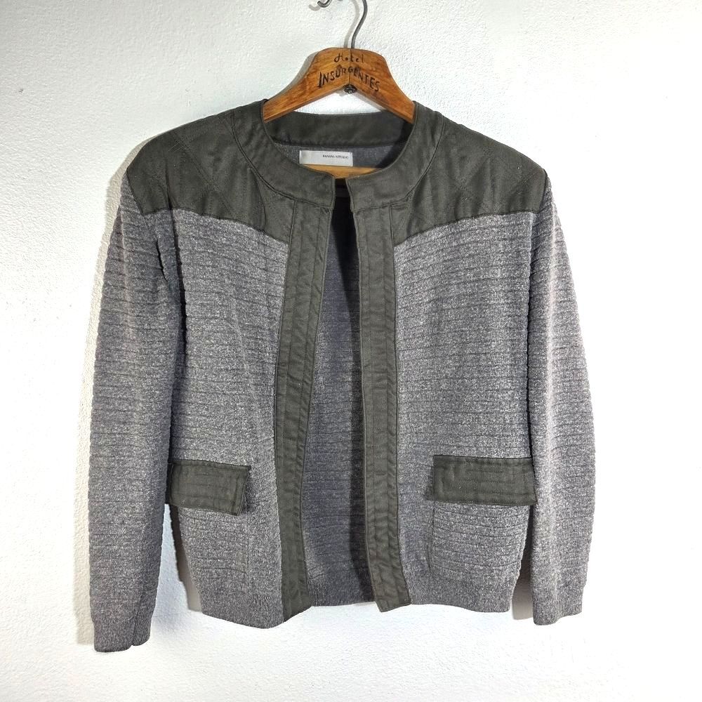 Women's Banana Republic Heritage Collection Grey Green Quilted Jacket Size XS